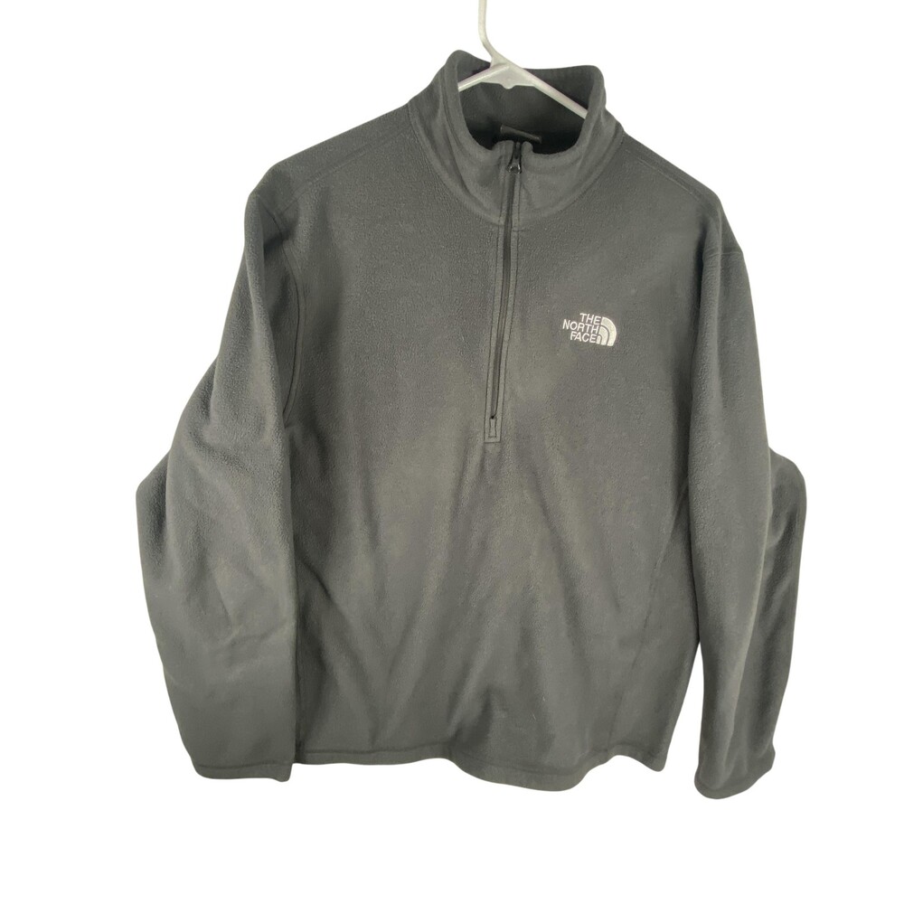 The North Face TKA 100 Glacier Fleece Jacket Mens Large Gray 1/4 Zip Pullover